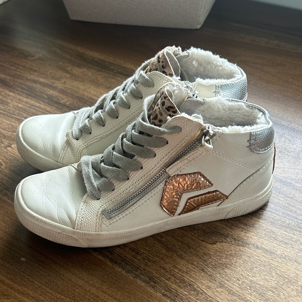 Dolce Vita White and Silver Sneakers